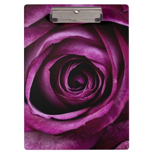 Elegant Dark Purple Rose Clipboard (Front)