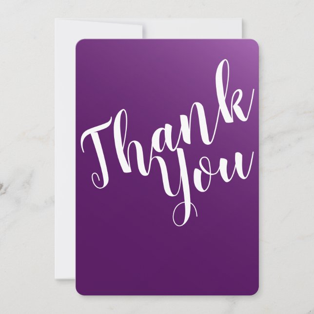 Elegant Dark Purple Thank You Card (Front)