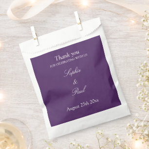 Elegant Dark Purple Wedding Thank You Favour Bags