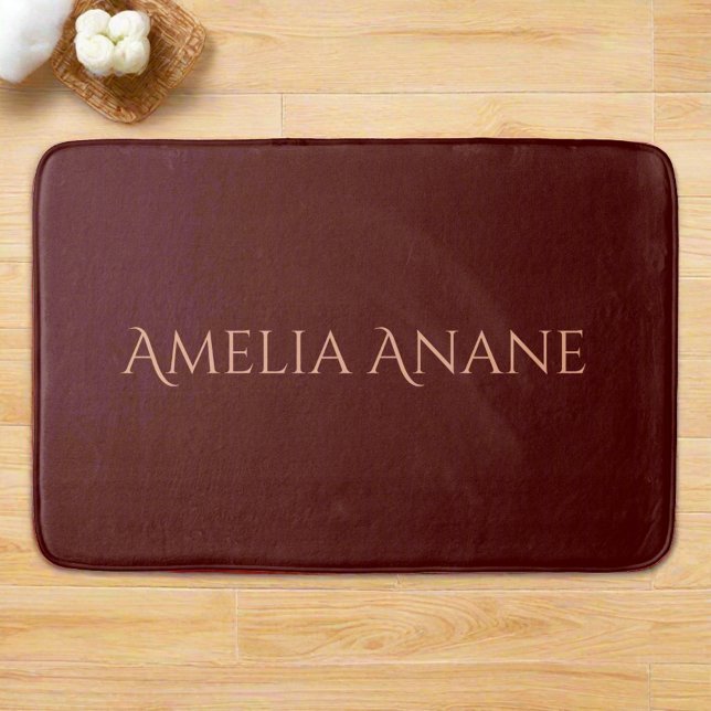 Elegant Dark Red & Blush Pink Bathroom  Bath Mat (Creator Uploaded)