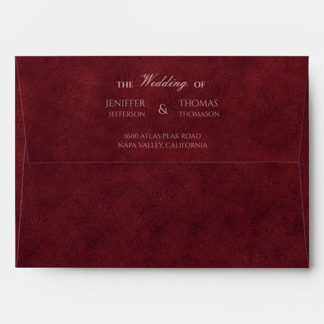 Elegant dark red Gothic Halloween Wedding Envelope (Back (Top Flap))