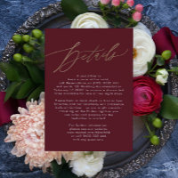 Elegant Dark Red Plum Burgundy Gold The Wedding