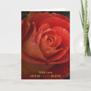 Elegant Dark Red Rose Botanical Folded Card