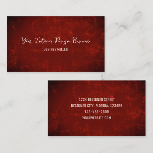 Elegant Dark Red Texture Country Rustic Business Card
