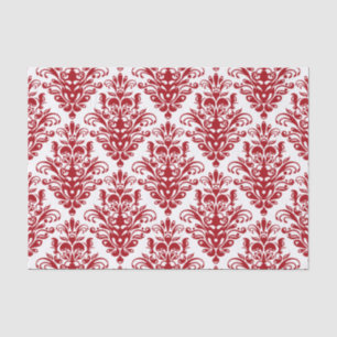 Elegant dark red vintage damask pattern tissue paper