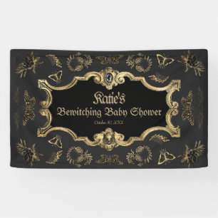 Elegant Dark Victorian Gothic Baby Shower Banner