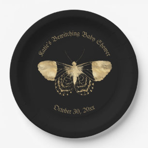 Elegant Dark Victorian Gothic Baby Shower  Paper Plate