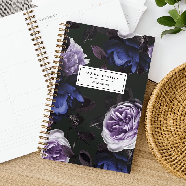 Elegant Dark Violet Floral | Personalised Planner (Creator Uploaded)