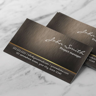 Elegant Dark Wooden Texture Business Card