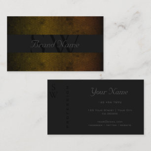 Elegant Dark Yellow Black and Grey Colours Initial Business Card