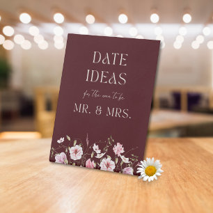 Elegant Date Ideas for the Soon to Be Mr and Mrs Pedestal Sign