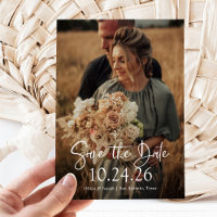 Elegant Date | Two Photo and QR Code Wedding
