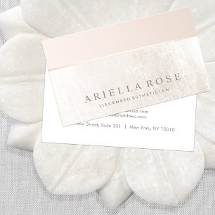 Elegant Day Spa and Salon Blush Pink White Marble Business Card