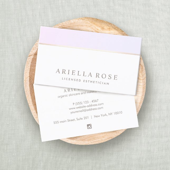 Elegant Day Spa and Salon Pastel Pink Gold   Business Card (Creator Uploaded)