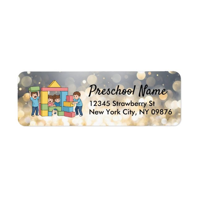 Elegant Daycare Packaging Label | Leave a review (Front)
