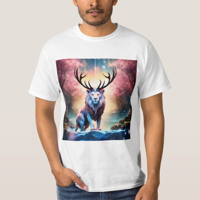 Elegant dearlion Design T-Shirt for Nature Enthusi (Front)