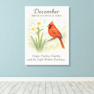 Elegant December Scripture Christian Cardinal Canvas Print