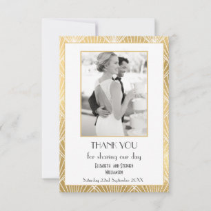 Elegant Deco 1920's Photo Wedding Thankyou Thank You Card