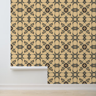 Elegant Deco Floral: Vintage-Inspired Geometric Wallpaper