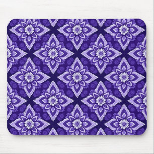Elegant Decorative Boho Floral Pattern Mouse Mat