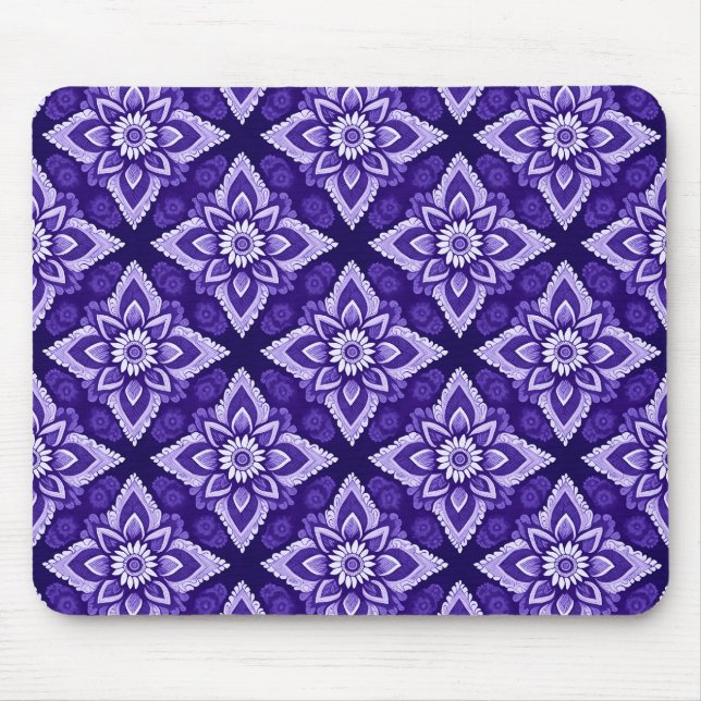 Elegant Decorative Boho Floral Pattern Mouse Mat (Front)