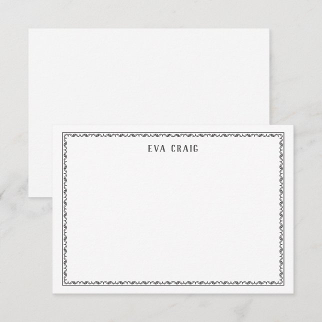  Elegant Decorative Border Personalised Flat Card (Front/Back)