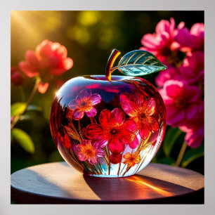 Elegant Decorative Glass Apple Poster