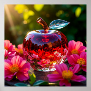 Elegant Decorative Glass Apple Poster