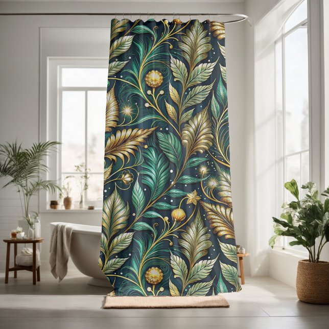 Elegant decorative leaves  shower curtain (Creator Uploaded)