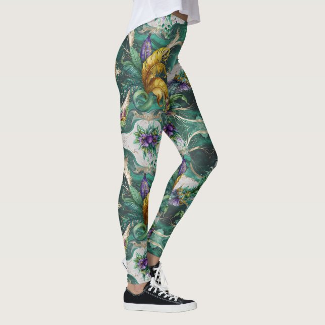 Elegant Decorative Mardi Gras Leggings (Right)