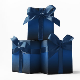 Elegant Deep Blue and Black Ombre Wrapping Paper