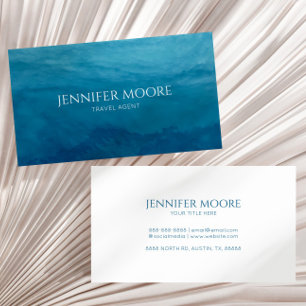 Elegant Deep Blue Ocean Sea Beach Business Card