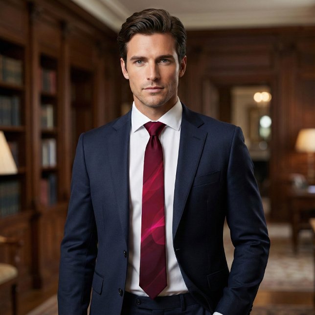 Elegant Deep Burgundy Abstract Wave Tie (Creator Uploaded)