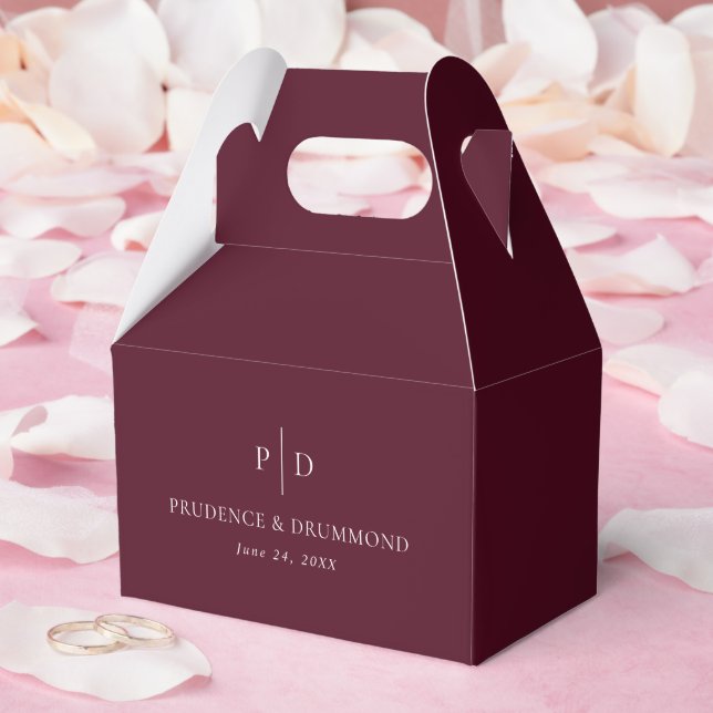 Elegant Deep Burgundy Classic Wedding Favour Box (Wedding)