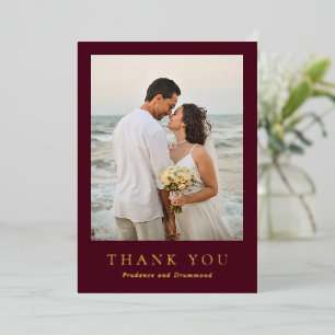 Elegant Deep Burgundy Classic Wedding Thank You