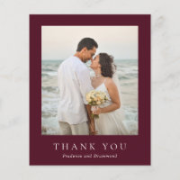 Elegant Deep Burgundy Classic Wedding Thank You