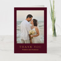 Elegant Deep Burgundy Classic Wedding Thank You