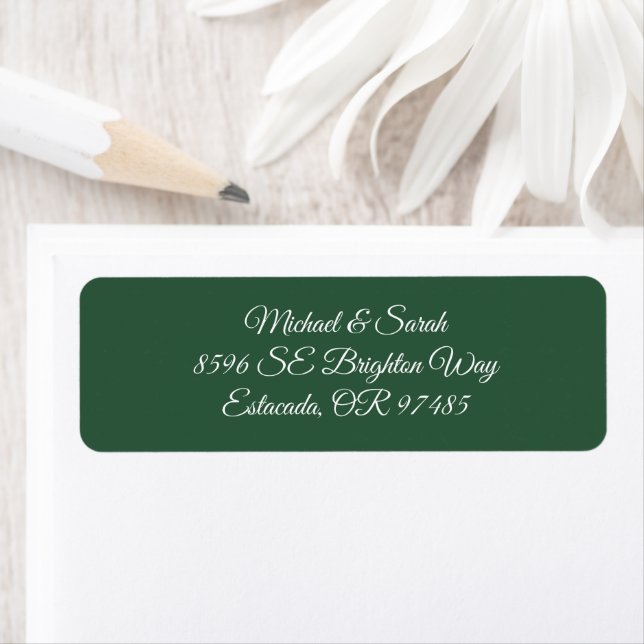 Elegant Deep Forest Green Return Address (Insitu)