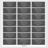Elegant Deep Gray Wedding Guest Address Labels 