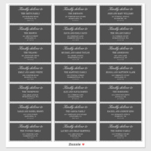Elegant Deep Gray Wedding Guest Address Labels 