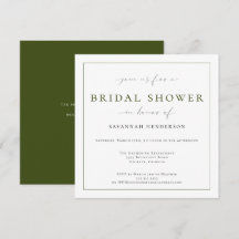 Elegant Deep Green Bridal Shower Classic