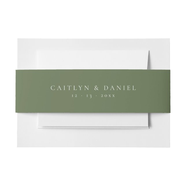 Elegant Deep Green Invitation Belly Band (Front Example)