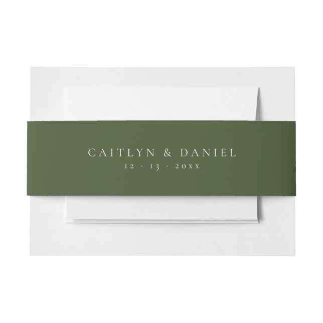 Elegant Deep Green Invitation Belly Band (Front Example)