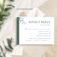 Elegant Deep Green Wedding With/without Meal RSV