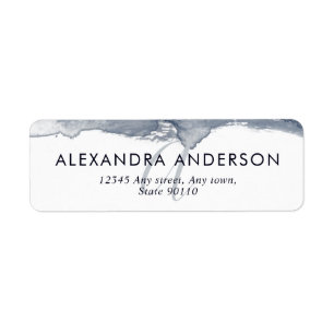 Elegant Deep Grey Navy Watercolor Monogram Minimal