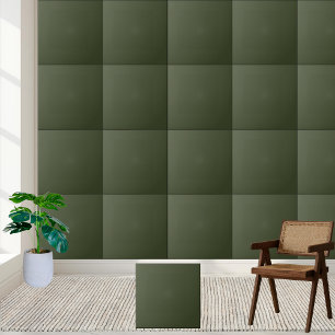 Elegant Deep Olive Green Solid Colour Ceramic T Tile