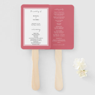 Elegant Deep Pink Minimalist Hand Fan