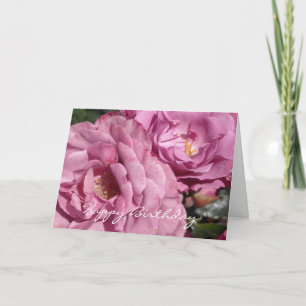 Elegant Deep Pink Rose Birthday Card