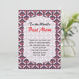 Elegant Deep Plum and Red Geometric Pattern Card