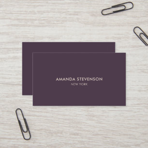 Elegant deep purple and beige professional business card